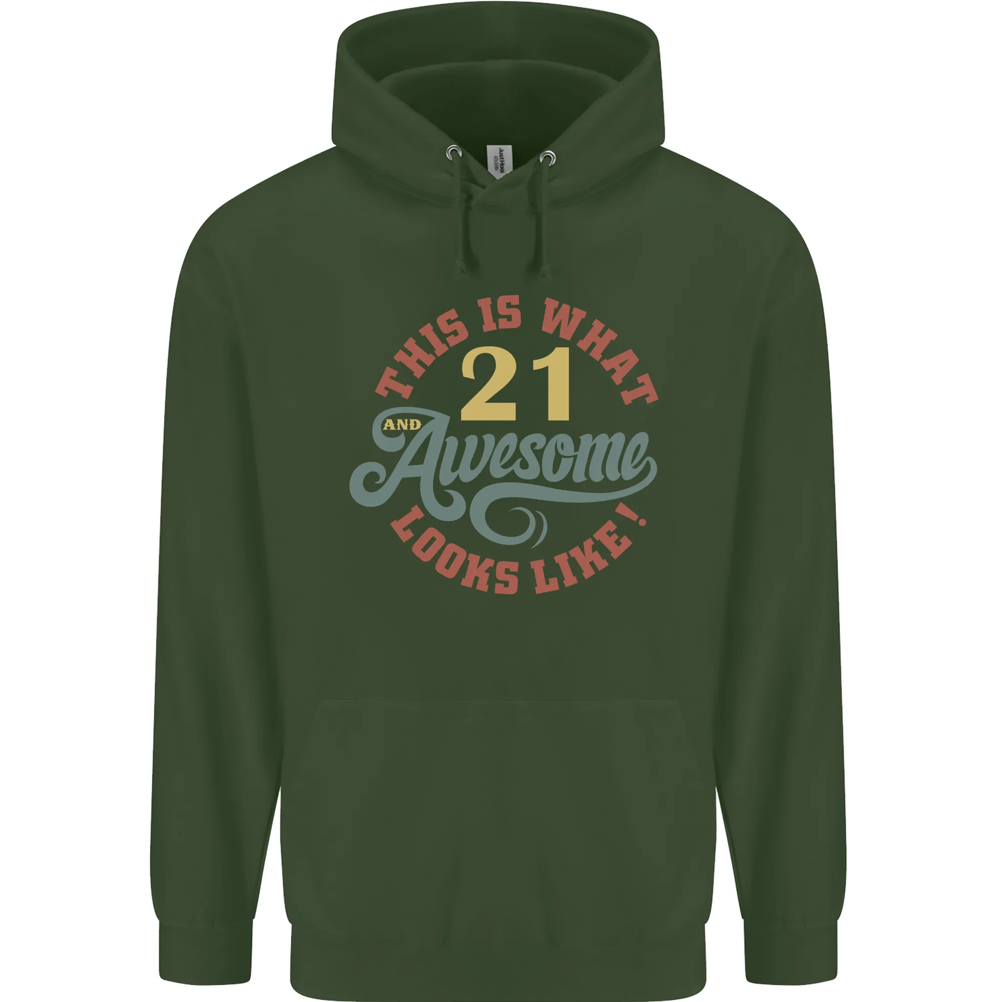 21st Birthday 21 Year Old Awesome Looks Like Mens 80% Cotton Hoodie