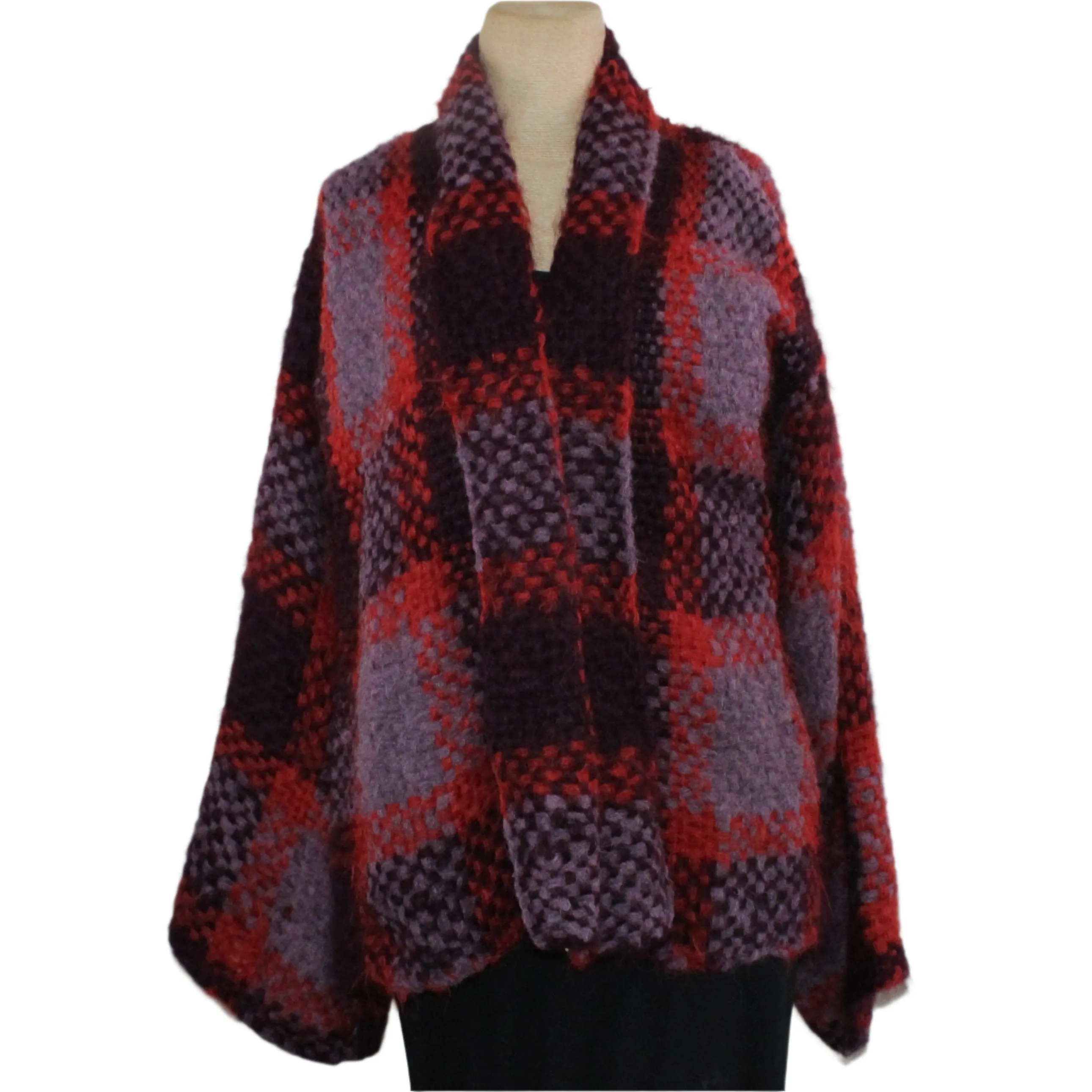 Amano Jacket, Alpaca, Tartan, Merlot/Brick/Magenta, S/M