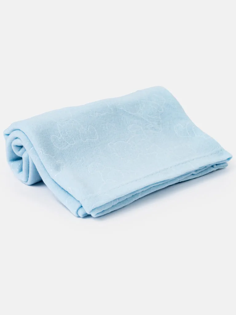 Baby Boy Teddy Soft Fleece Blanket - Baby Blue