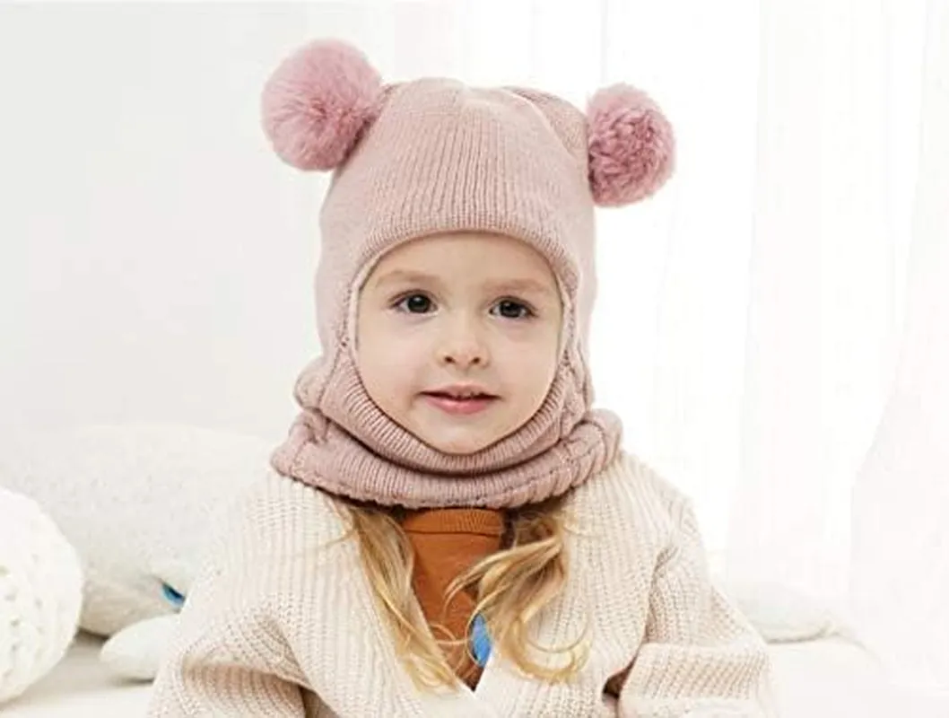 Baby Winter Hat Scarf Set, Unisex Infant Toddler Kids Hat Scarf