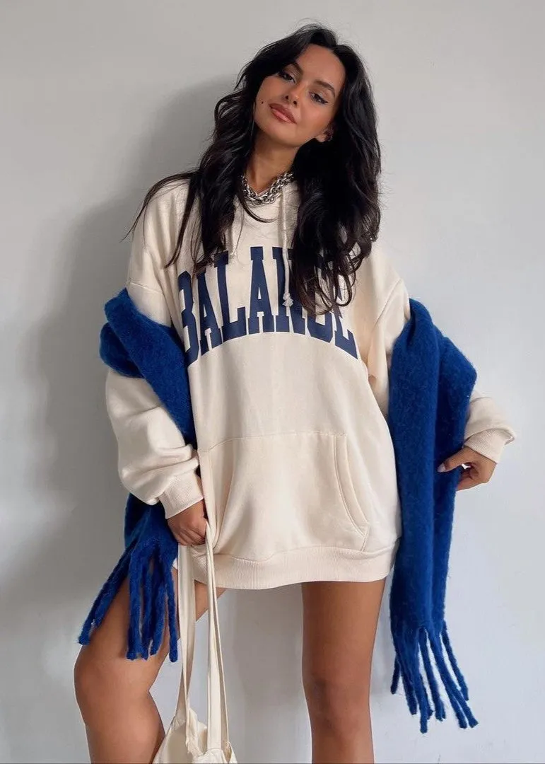 Balance Oversized Hooded Sweatshirt - Cozy & Bold Statement Look