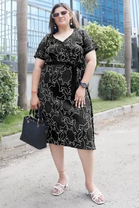 Black Embroidery Casual Dress