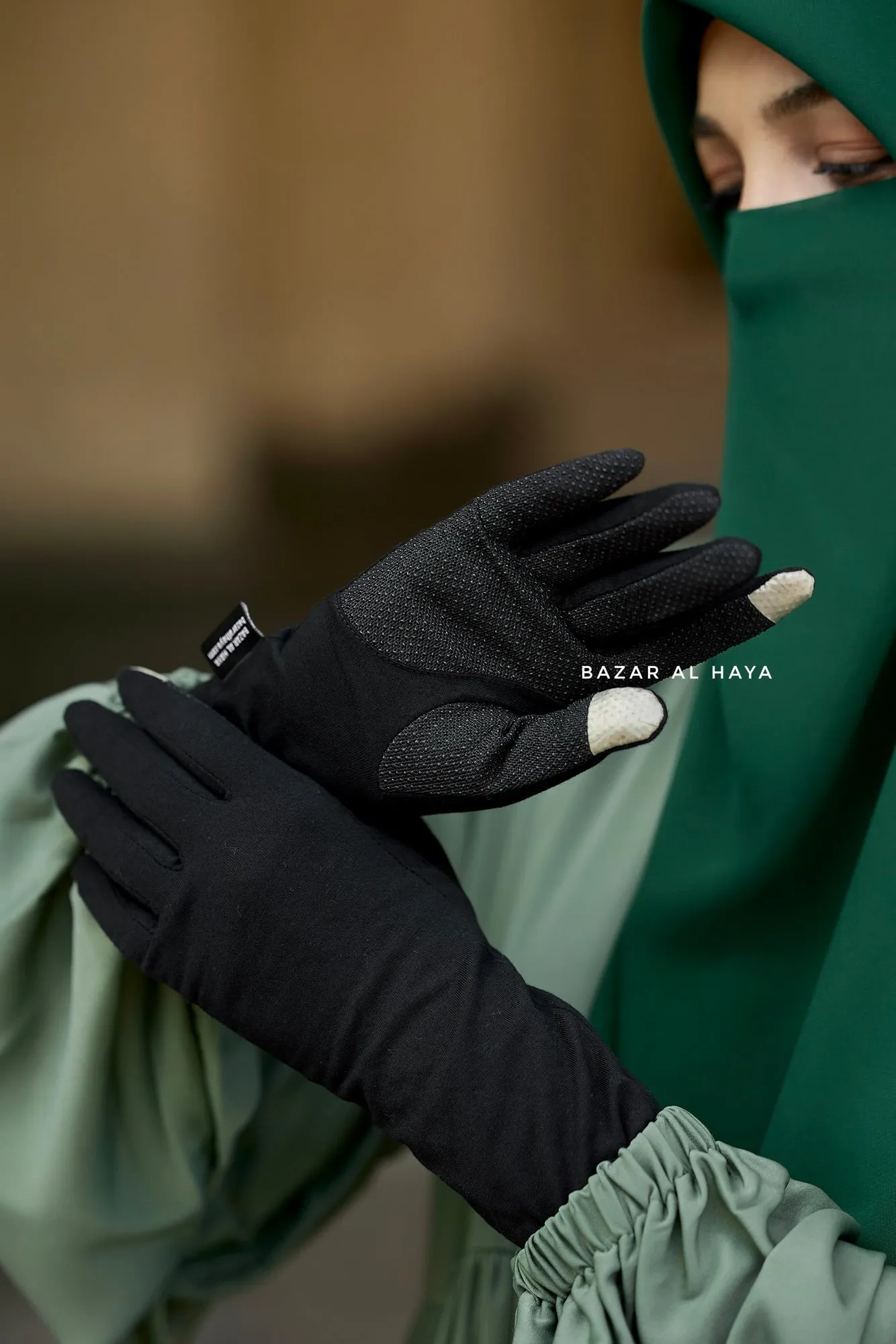 Black Plain Touch Screen Gloves - One Size