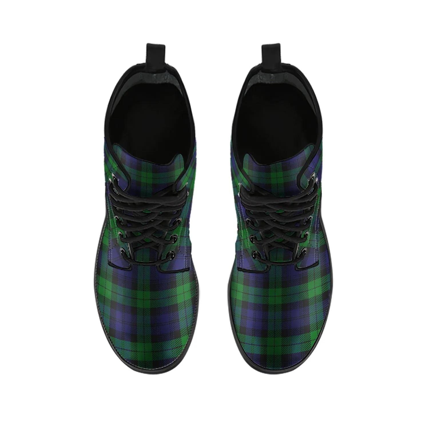 Black Watch Tartan Leather Boots