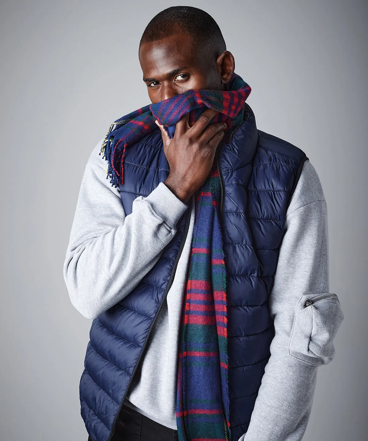 Blue Check - Classic check scarf