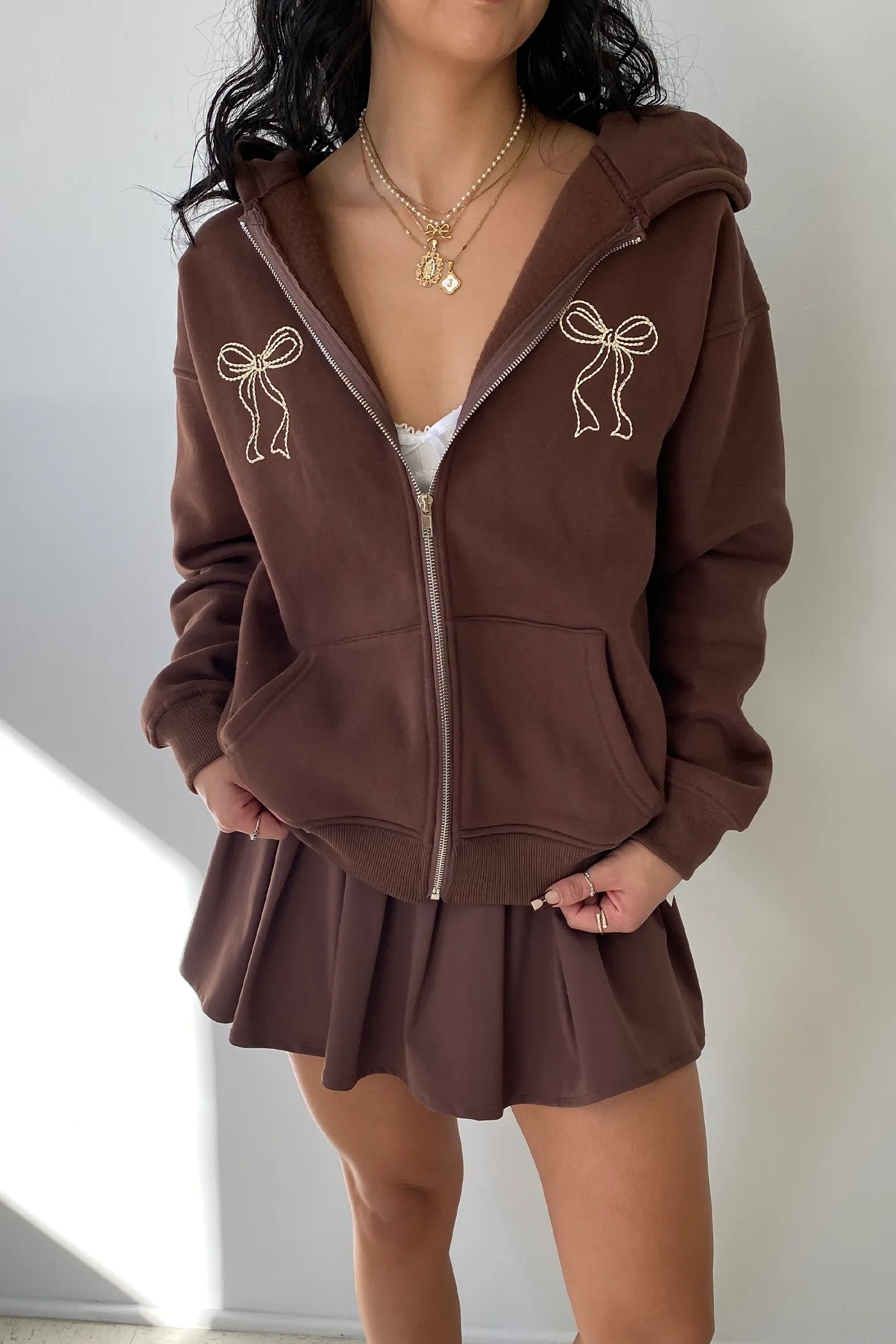 Bow Embroidered Hoodie