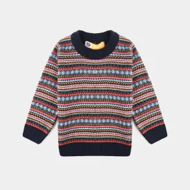 Boys Acrylic Sweater Tribal-Multi