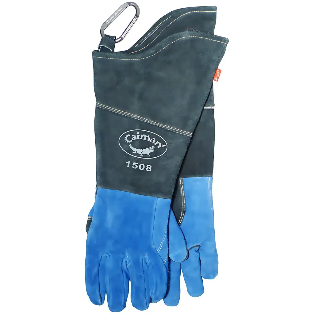 Caiman 1508 Premium Split Cowhide MIG/Stick Welder's Glove with Fleece Lining and Scalloped Cuff - 18" Length