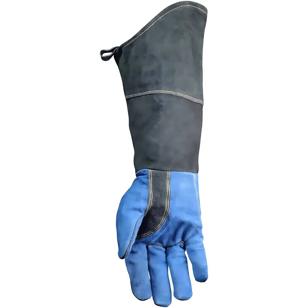 Caiman 1508 Premium Split Cowhide MIG/Stick Welder's Glove with Fleece Lining and Scalloped Cuff - 18" Length