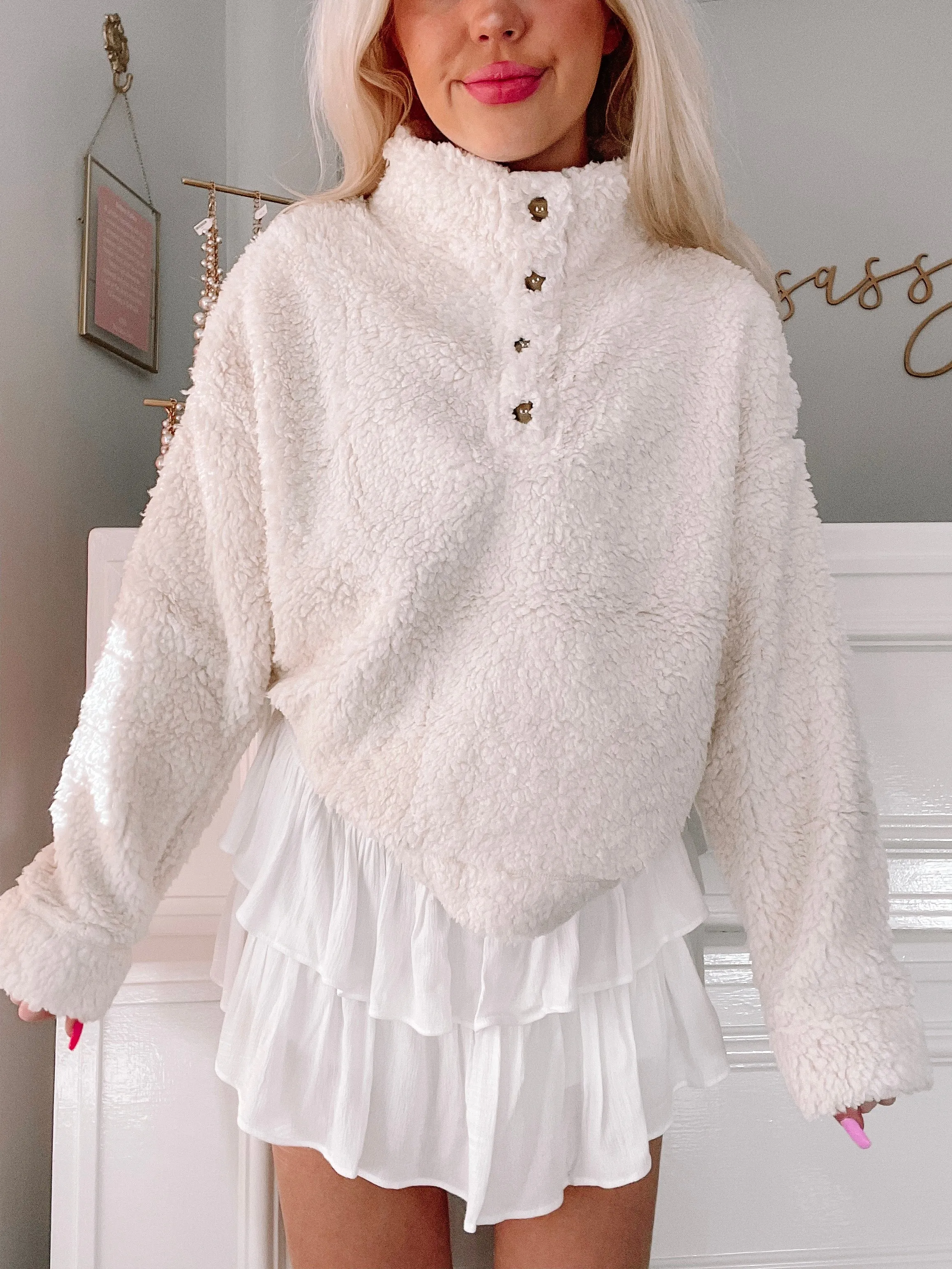 Campfire Cozy Sherpa Top | Pink