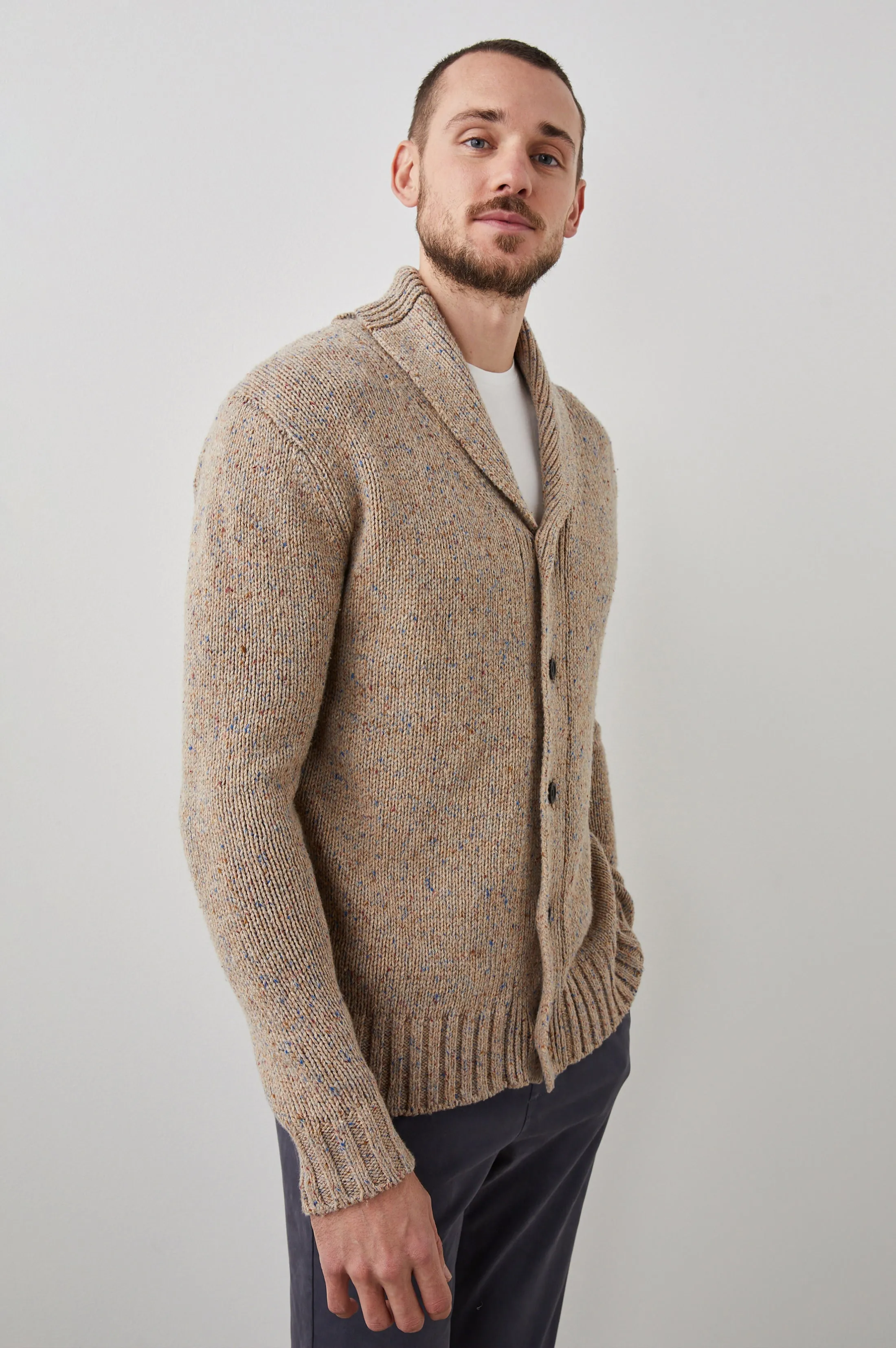 CORDEN CARDIGAN - OATMEAL SPECKLE