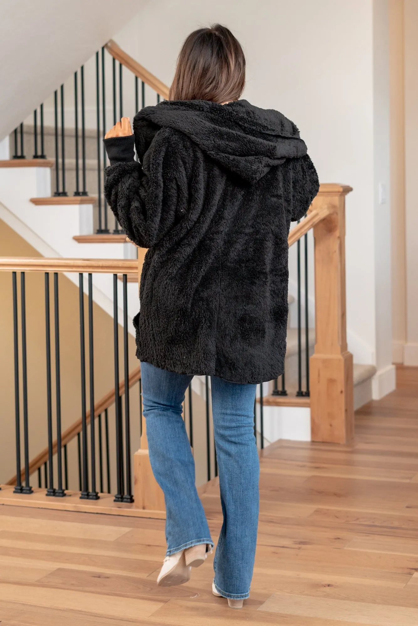 Cozy Sherpa Jacket - Black