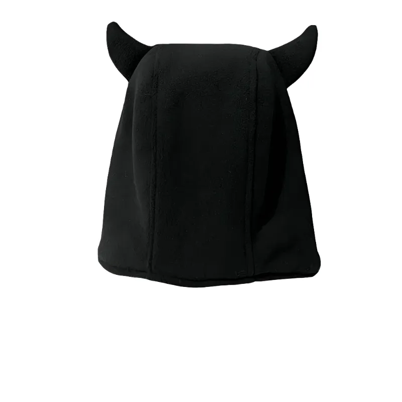 Devil Horns Soft Fluffy Headwear Scarf Hat