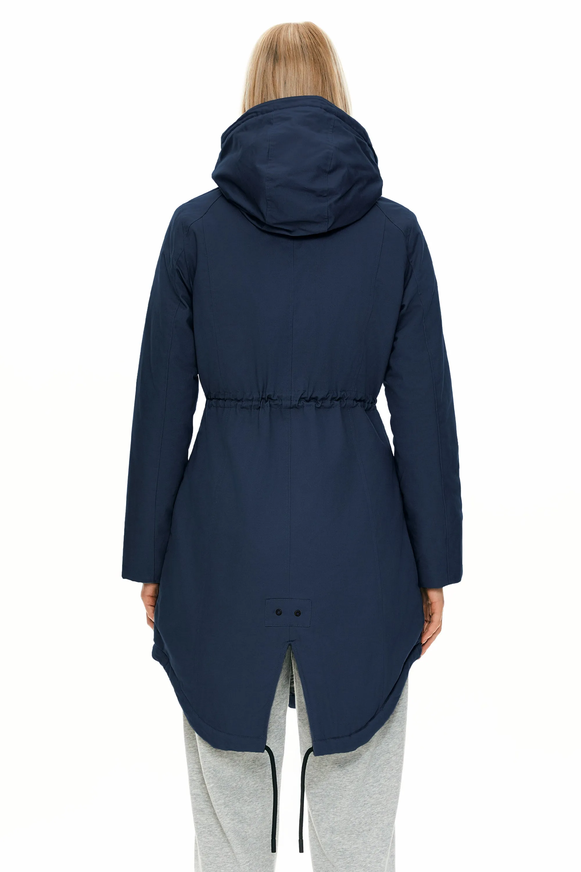 Drawstring Waist Fleece-Lined Parka