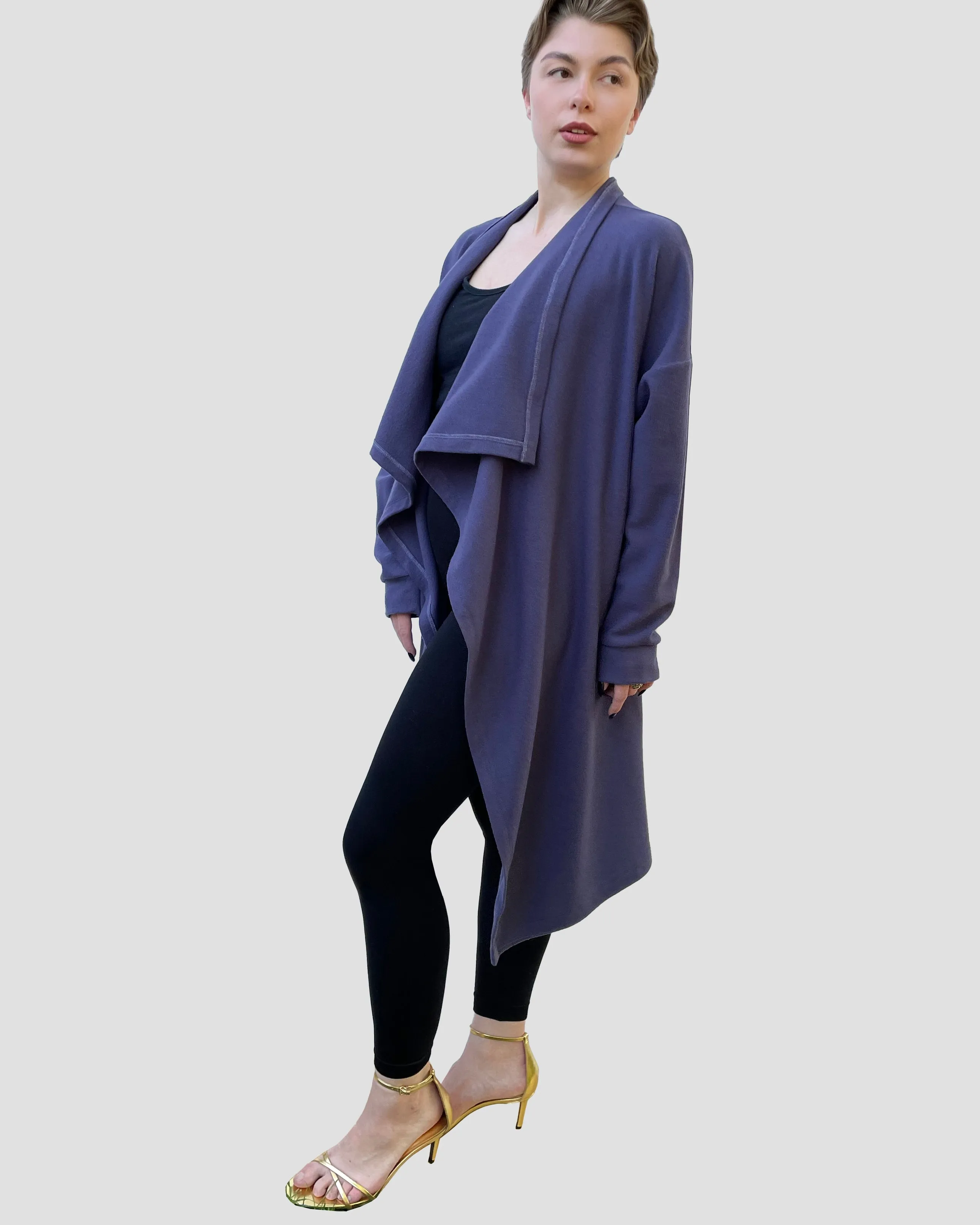 Dreamy Lavender Wool Wrap Cardigan