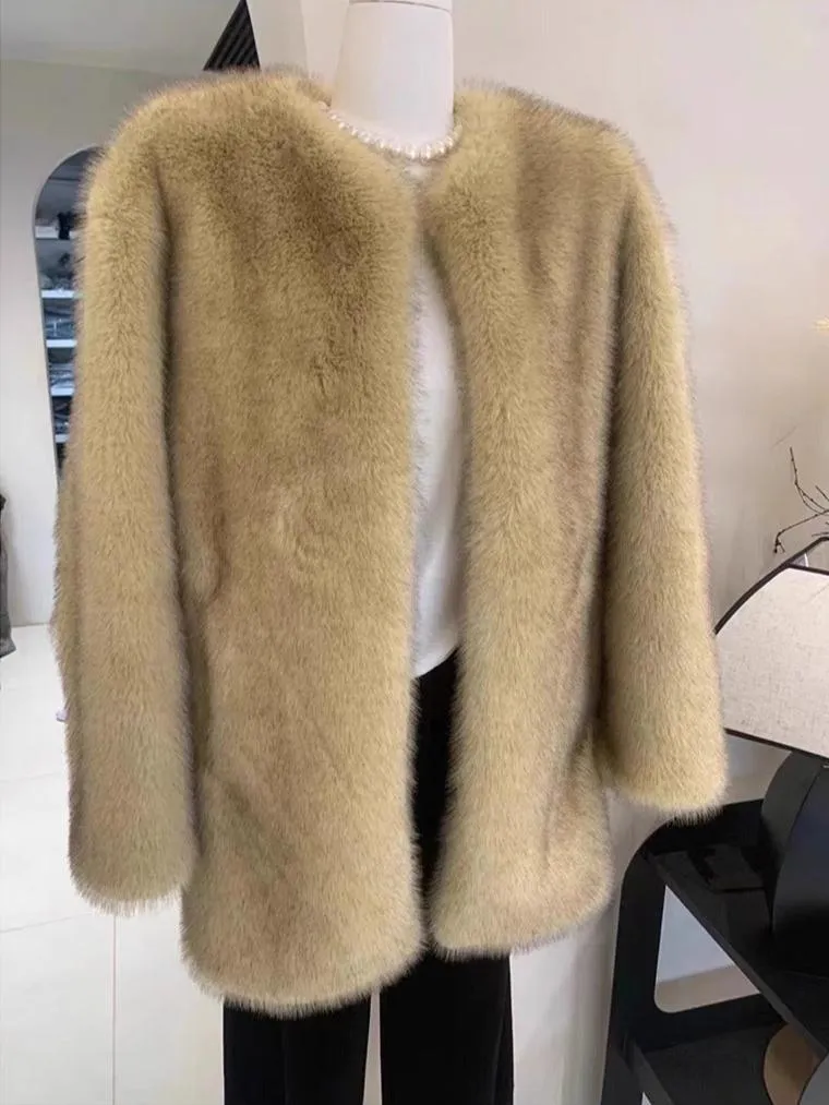 Fashionkova Kloey Faux Fur Plush Coat