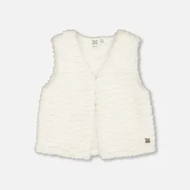 Faux Fur Vest Off White