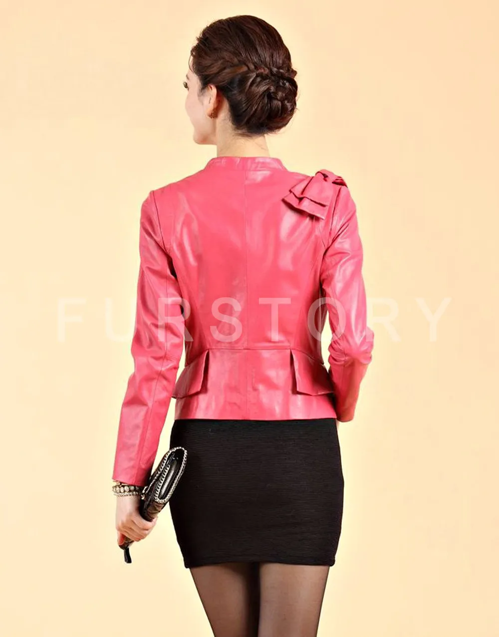 Genuine Sheep Leather Jacket Warm Coat Womens Coat