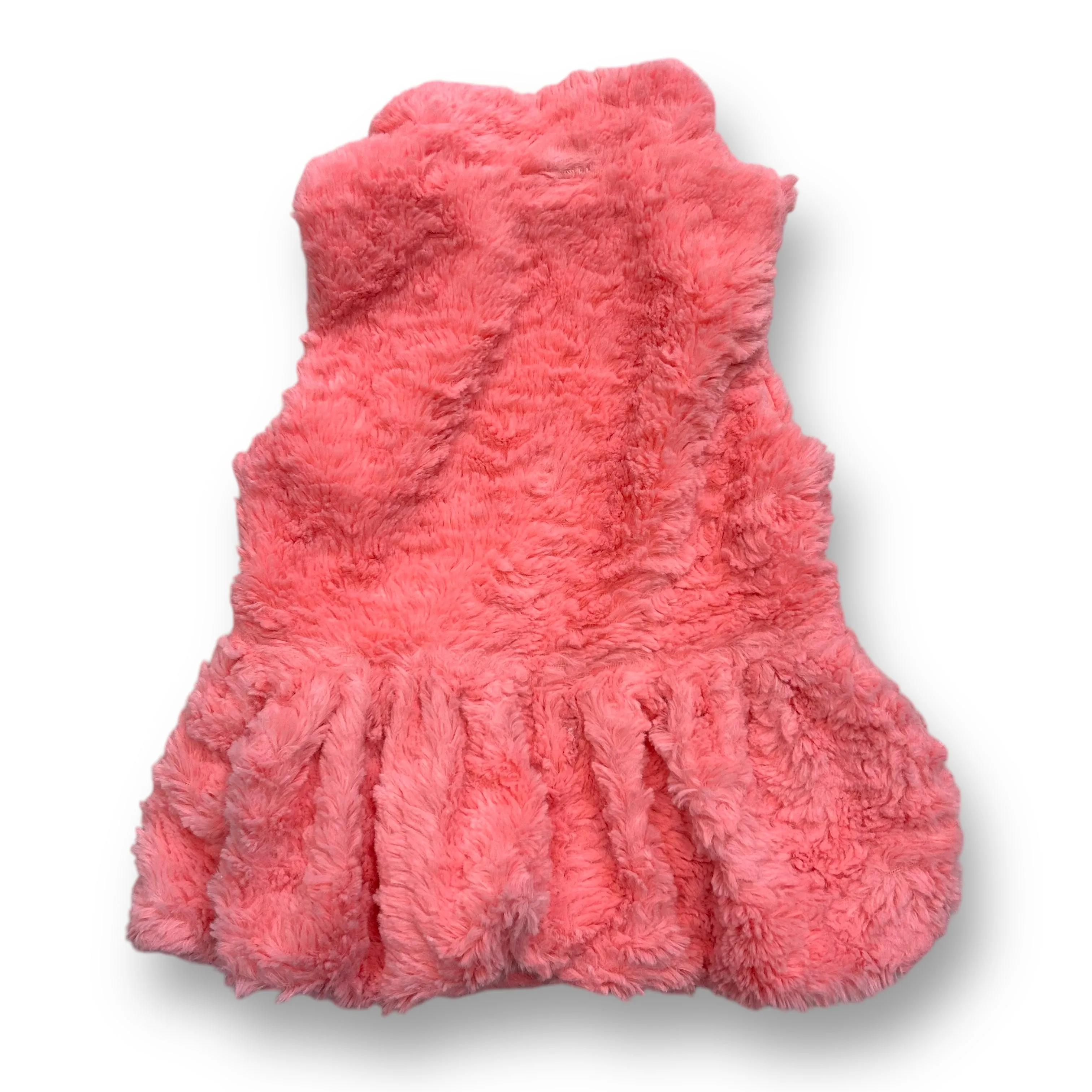 Girls Little Lass Peach Faux Fur Dressy Outer Vest