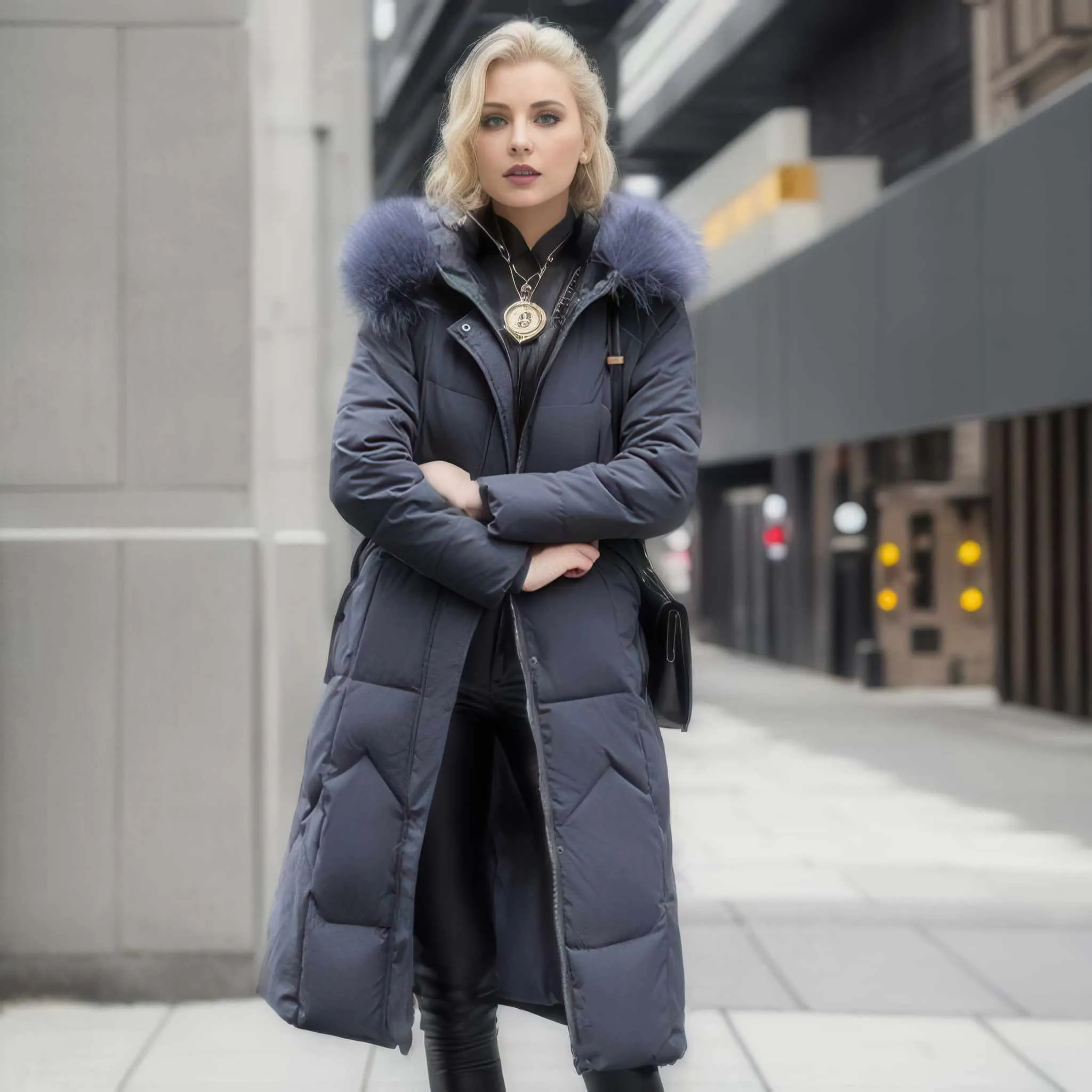 Glow Chic's Over-the-Knee Cotton-Padded Quilted Coat