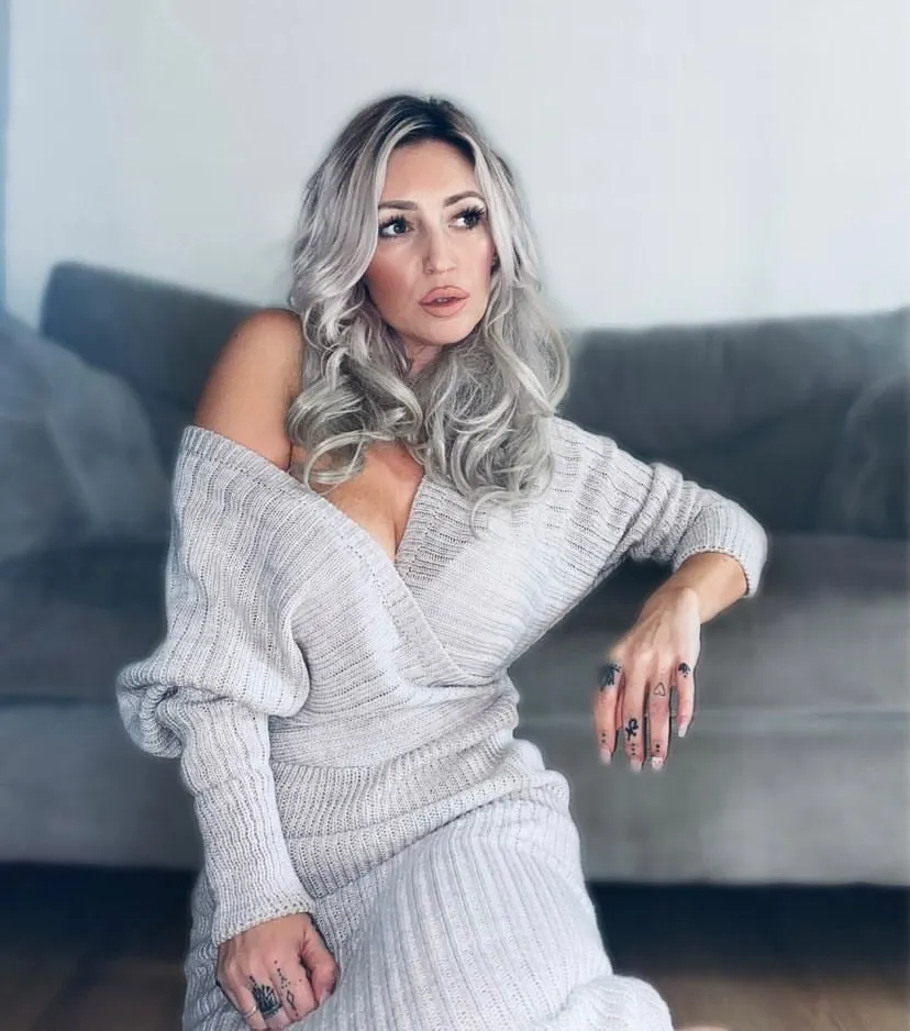 Grey Oversized Off The Shoulder Hailee V Deep Jumper Dress