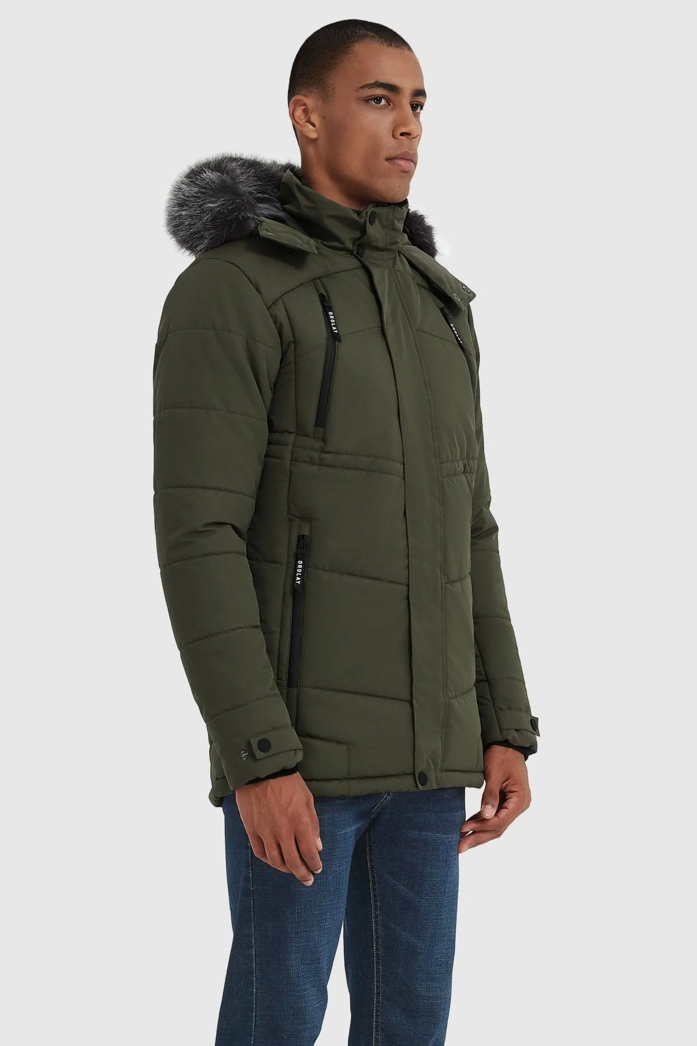 Hooded Mountain Parka with Faux Fur