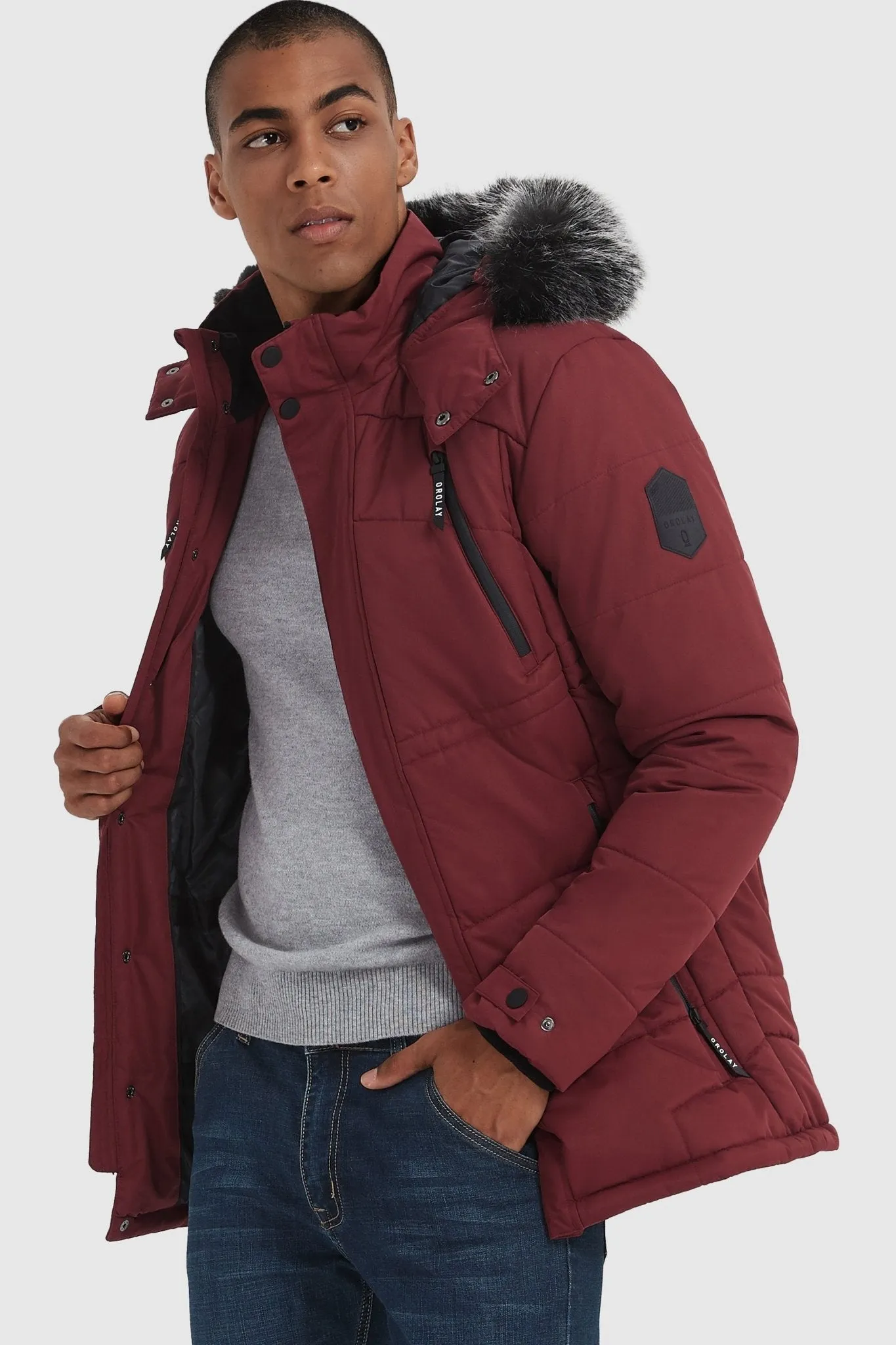 Hooded Mountain Parka with Faux Fur