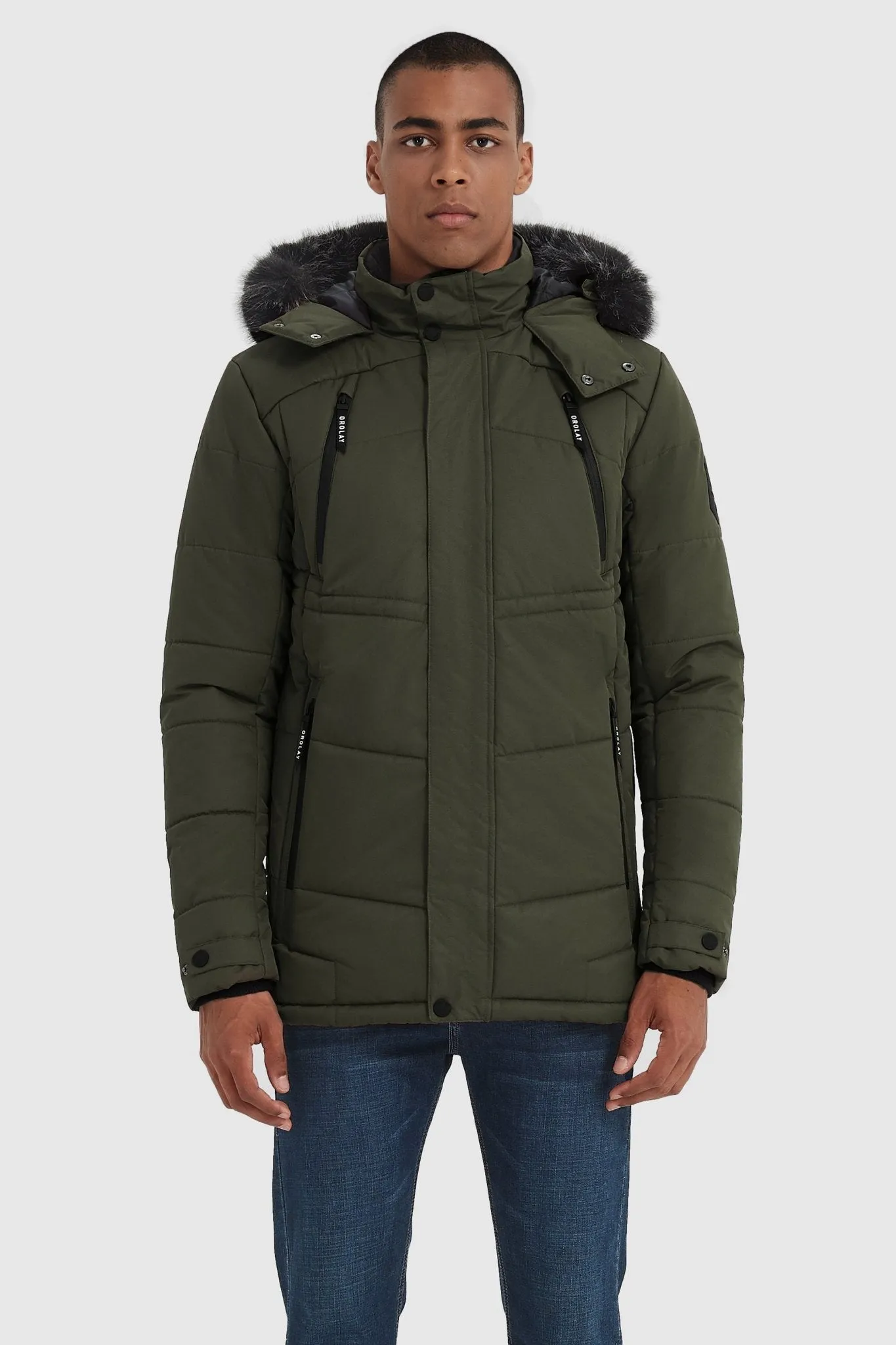 Hooded Mountain Parka with Faux Fur