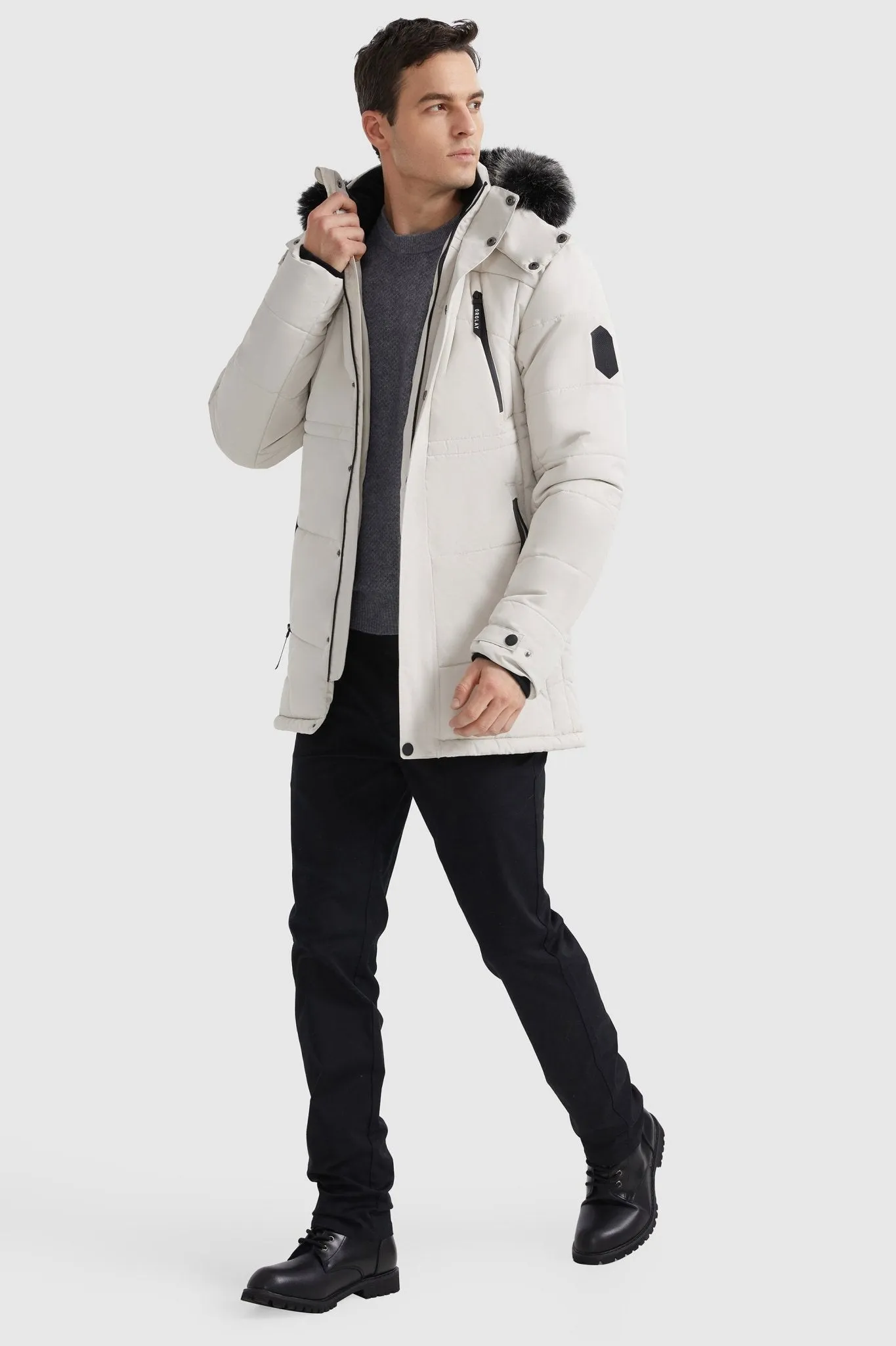 Hooded Mountain Parka with Faux Fur