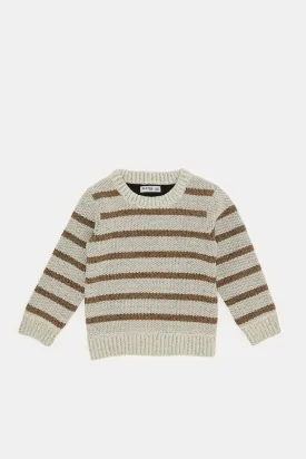 Infant Boys Cream Striped Pullover