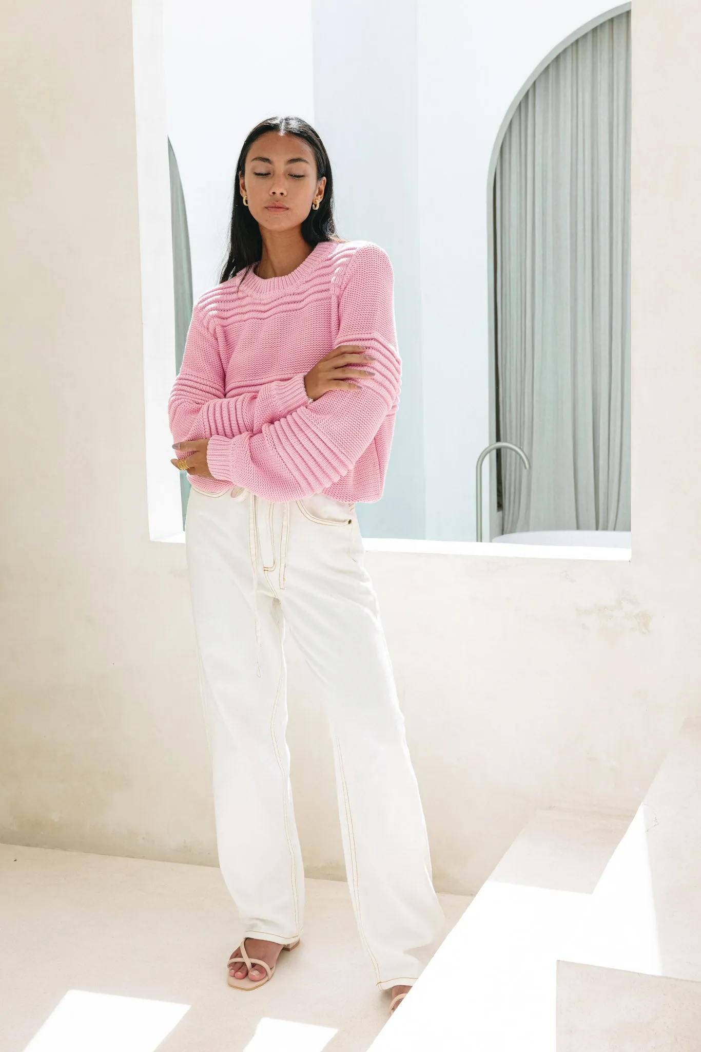 Jeanne Pink Knit Sweater