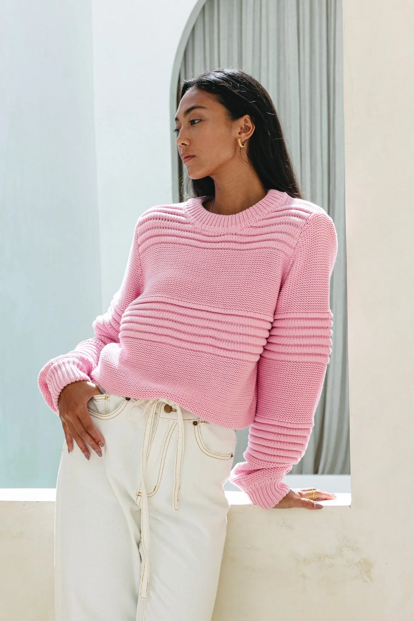 Jeanne Pink Knit Sweater