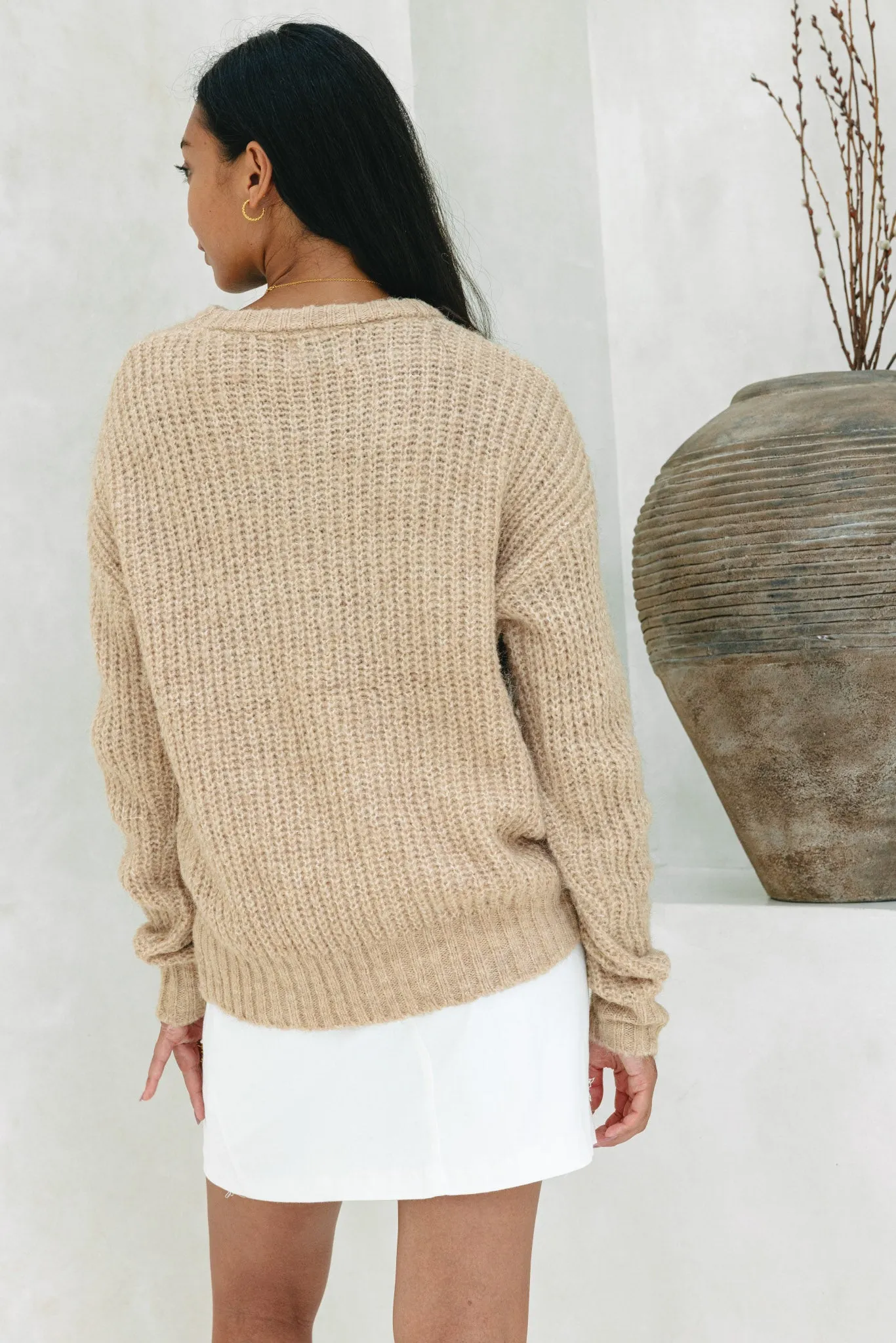 Jenni Beige Knit Sweater