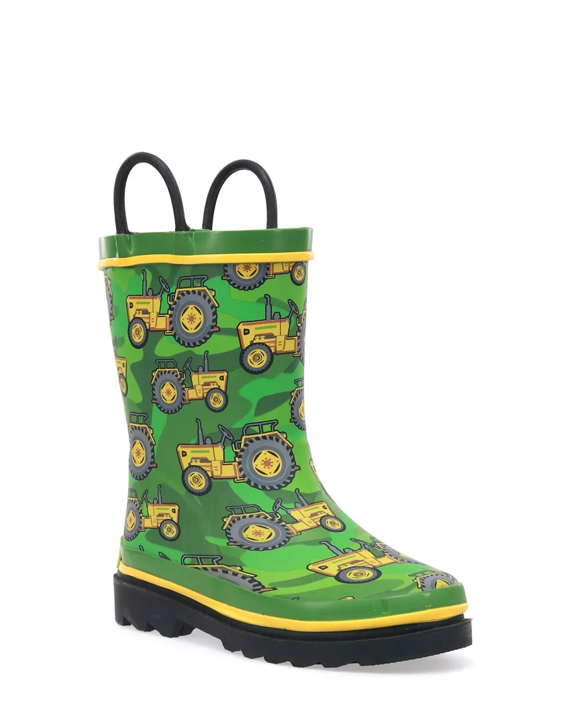 Kids Vintage Tractors Rain Boot - Green