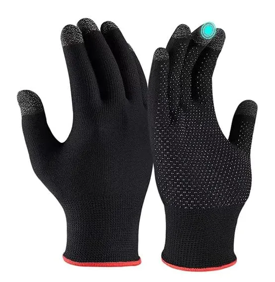 Kuber Industries Non-Slip Warm Five-Finger Touch screen Gaming Gloves (MH-TG001)- Black (Pack Of 4)