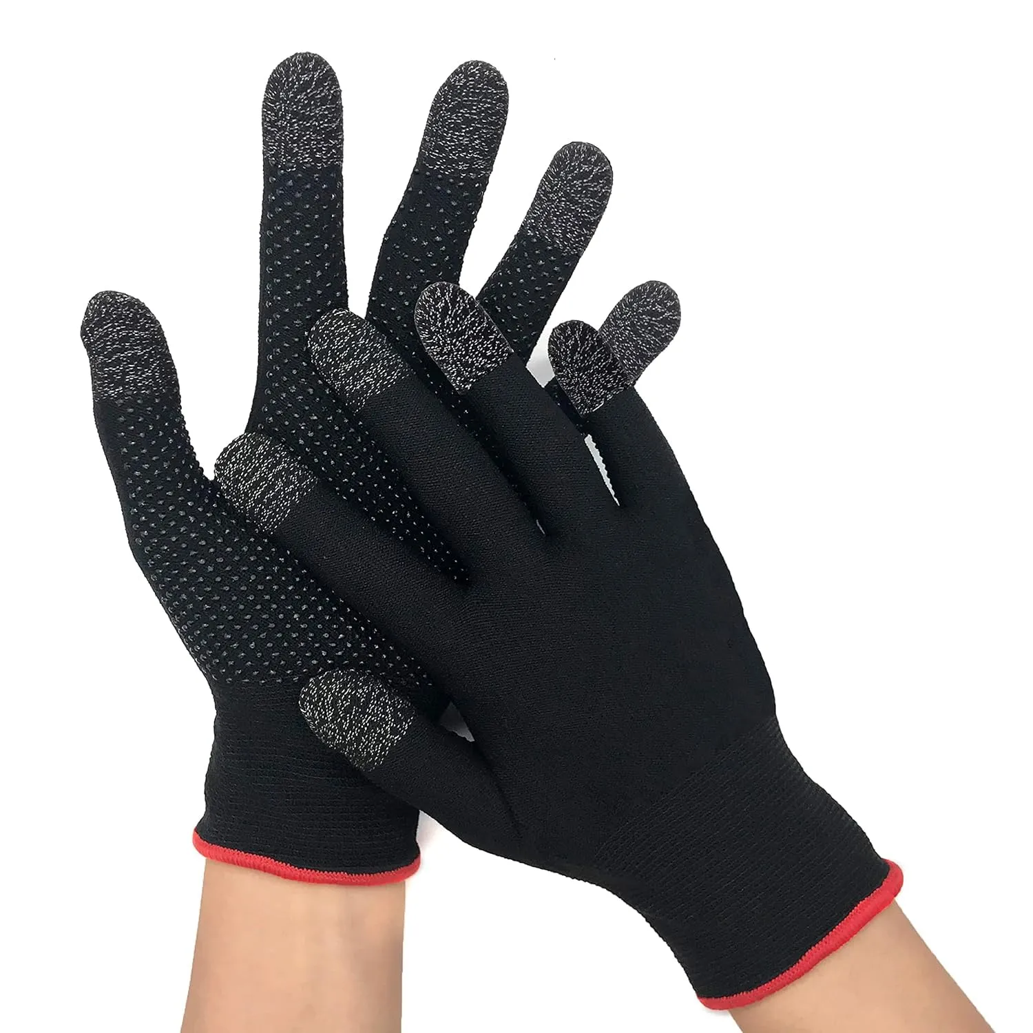 Kuber Industries Non-Slip Warm Five-Finger Touch screen Gaming Gloves (MH-TG001)- Black (Pack Of 4)