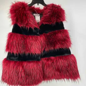 Laseine Size XL Red/Black NWT Faux Fur Vest