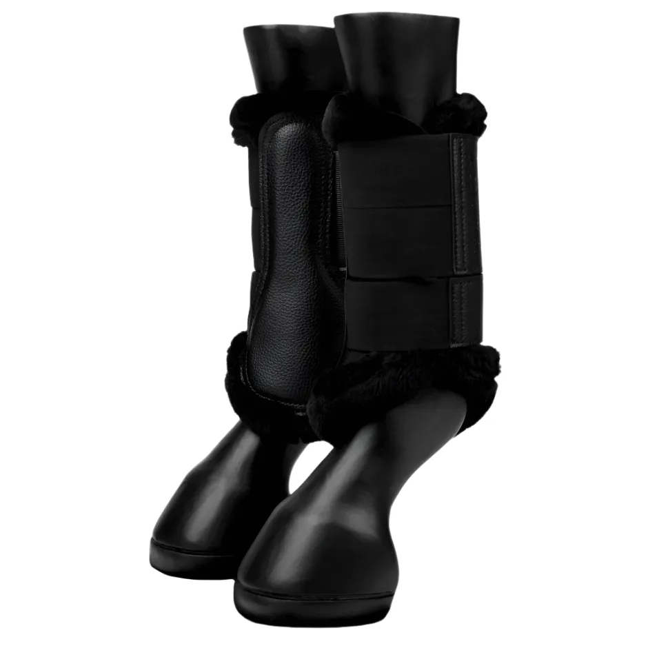 LeMieux Fleece Edged Mesh Brushing Boots - Black