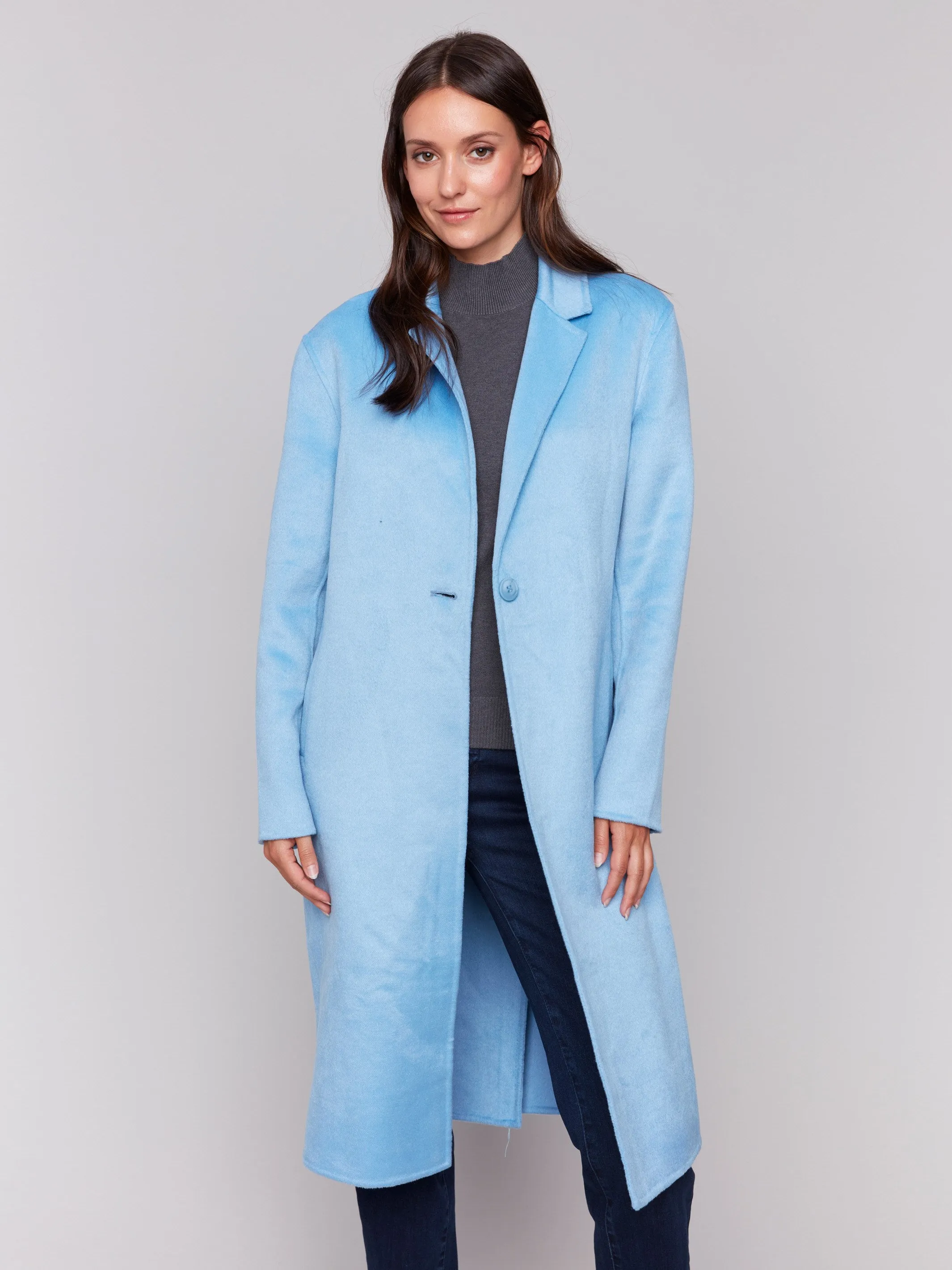 Long Double-Faced Wool Coat - Frost