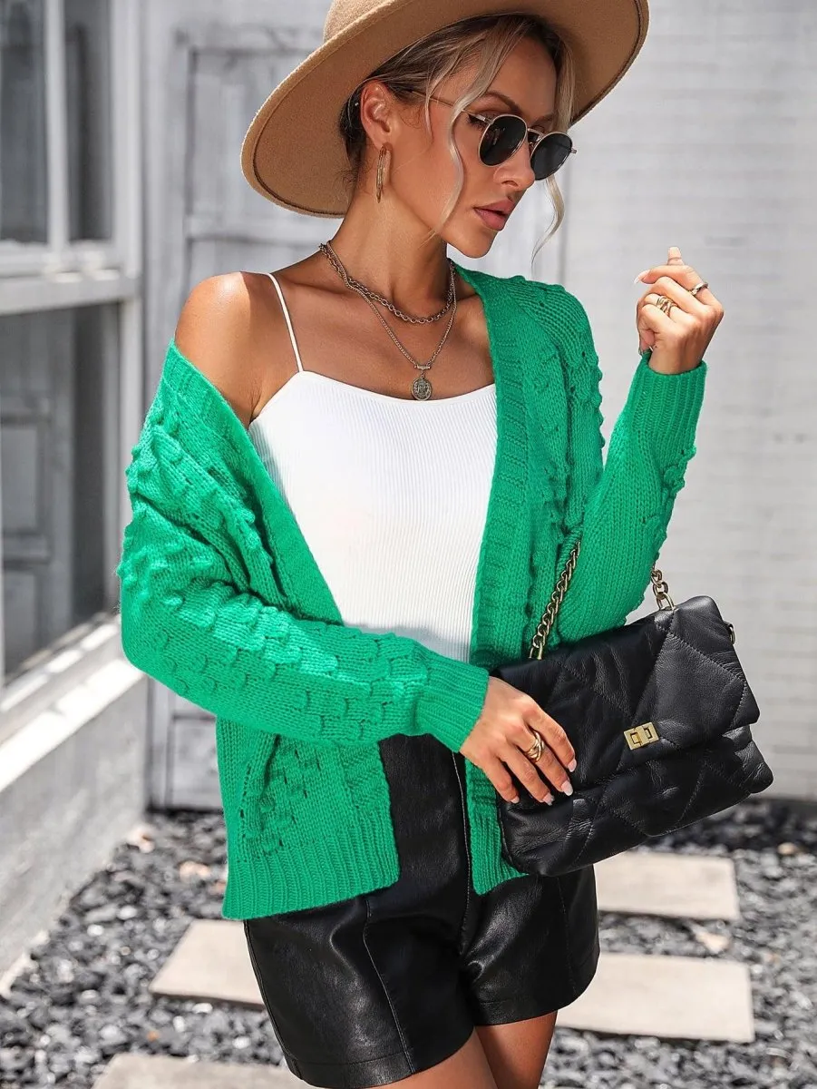 Long Sleeve Ribbed Cardigan