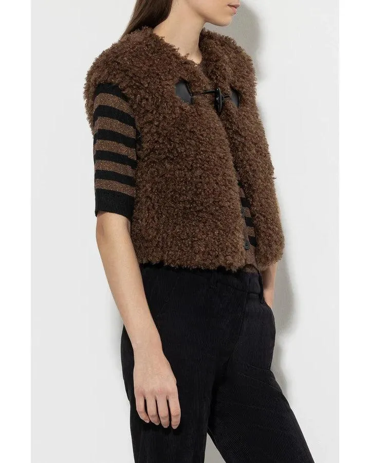 Luisa Cerano Faux Fur Vest With Toggle