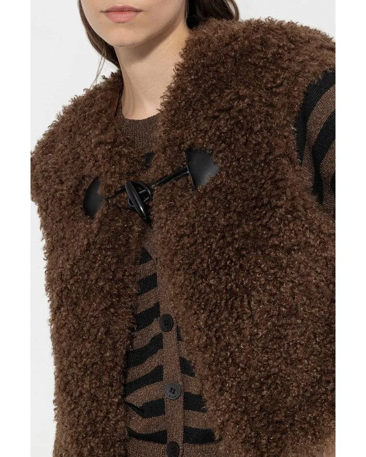 Luisa Cerano Faux Fur Vest With Toggle