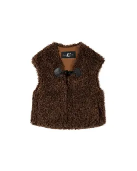 Luisa Cerano Faux Fur Vest With Toggle