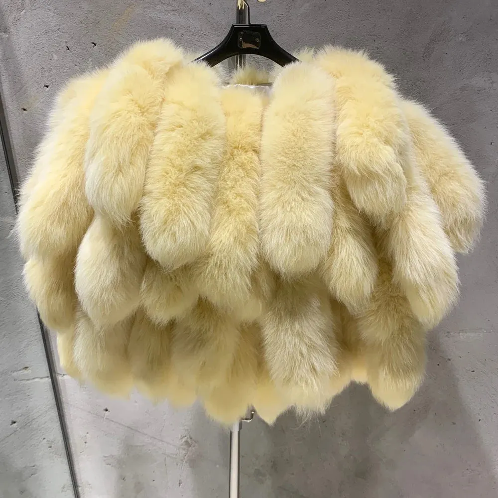 Luxury Women's Real Fox Fur Shoulder Shawl