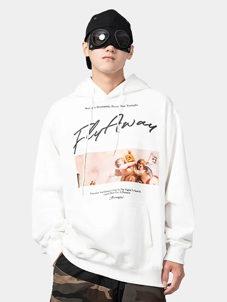 Men'S Hoodies With Flowy Angel Prints