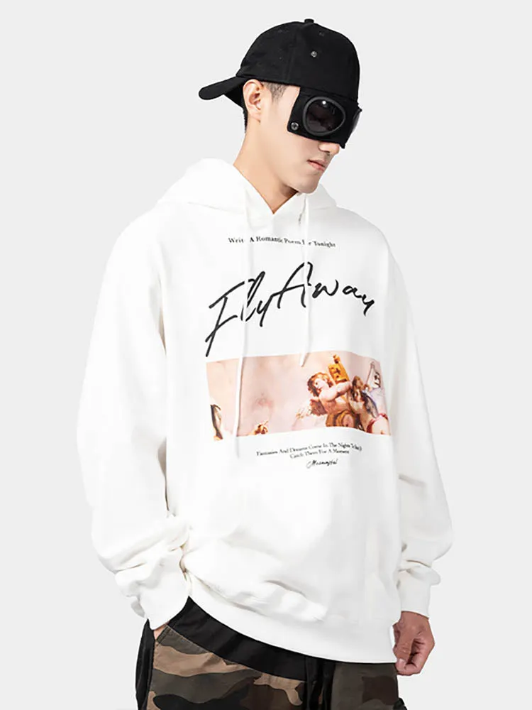 Men'S Hoodies With Flowy Angel Prints