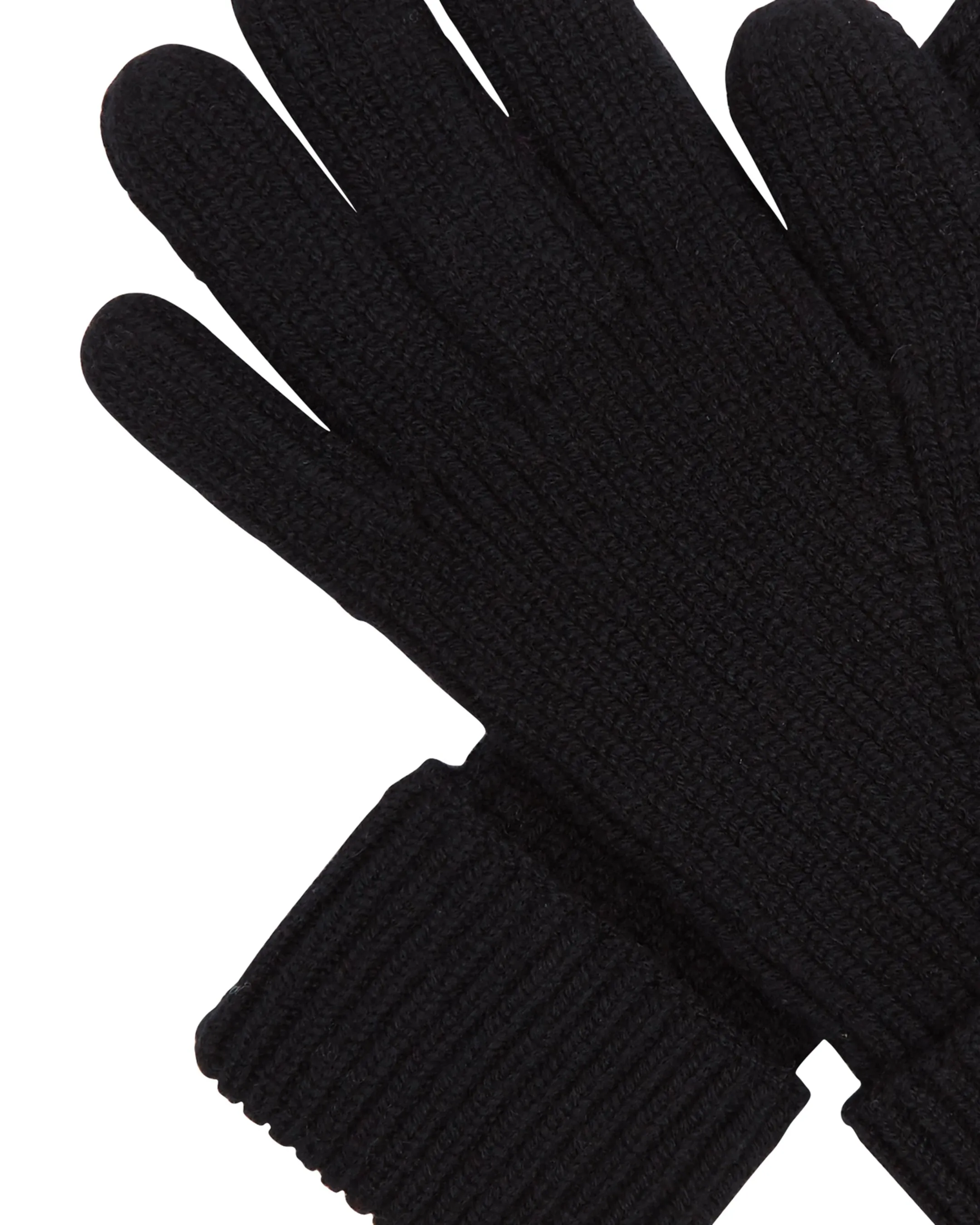 Men's Ribbed Cashmere Gloves Black