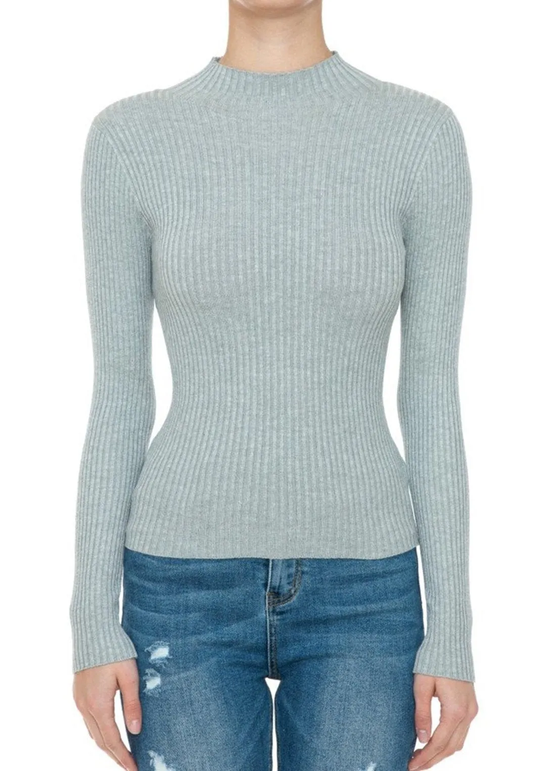 Mira Mock Neck Sweater Top