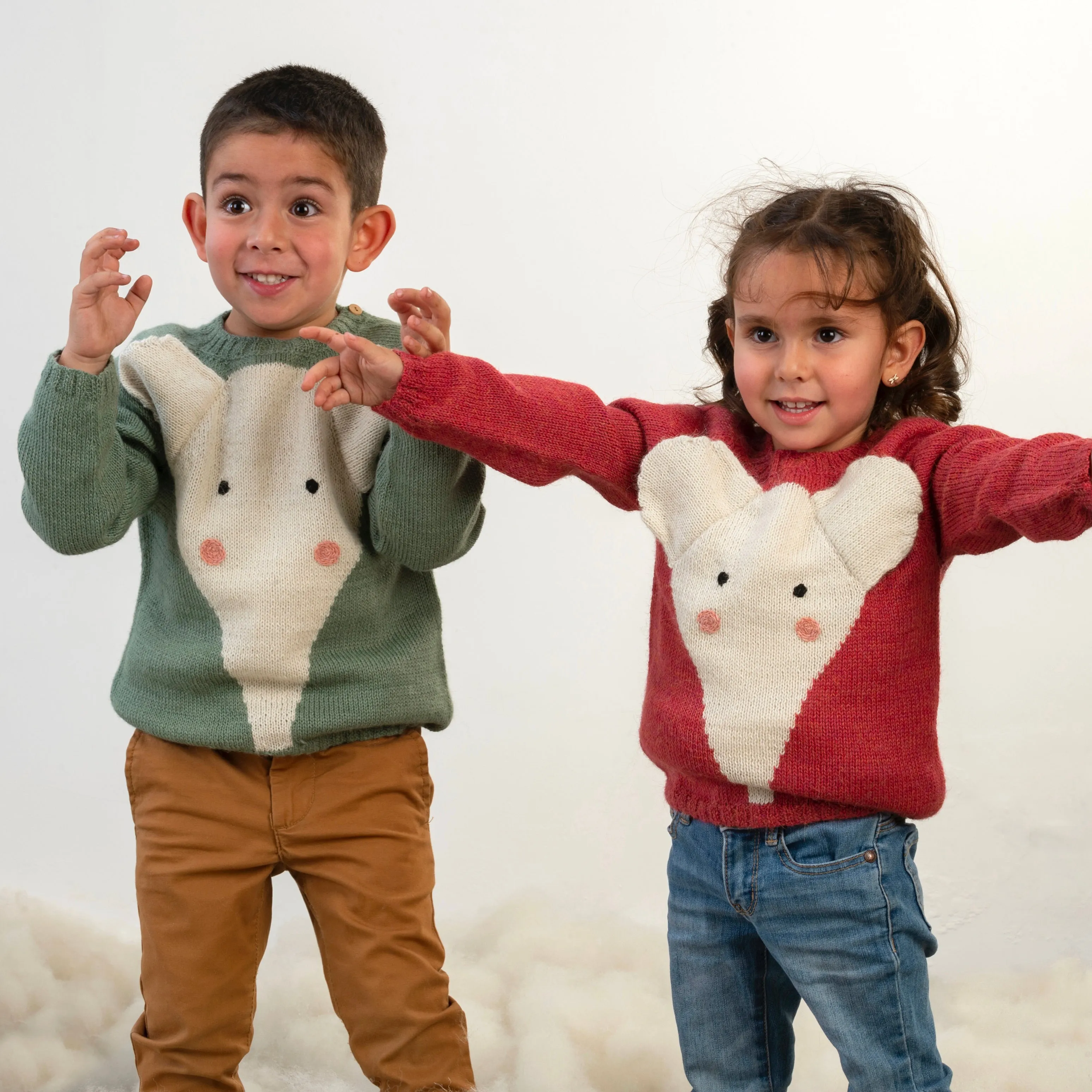 Nanay Floppy Ears White Elephant Sweater in Rose