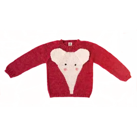 Nanay Floppy Ears White Elephant Sweater in Rose